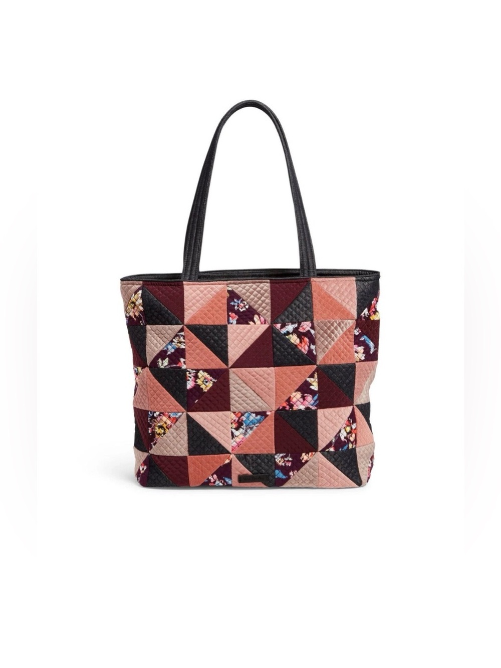 Vera Bradley Iconic Vera Tote Denim Patchwork Quilted Zip Top Bag